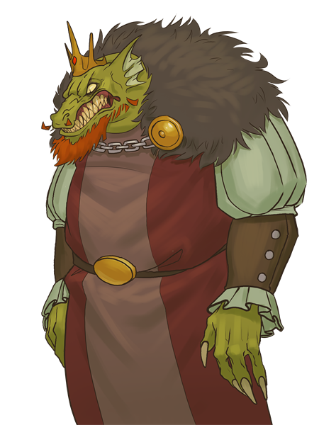 The King, angry expression, on a transparent background